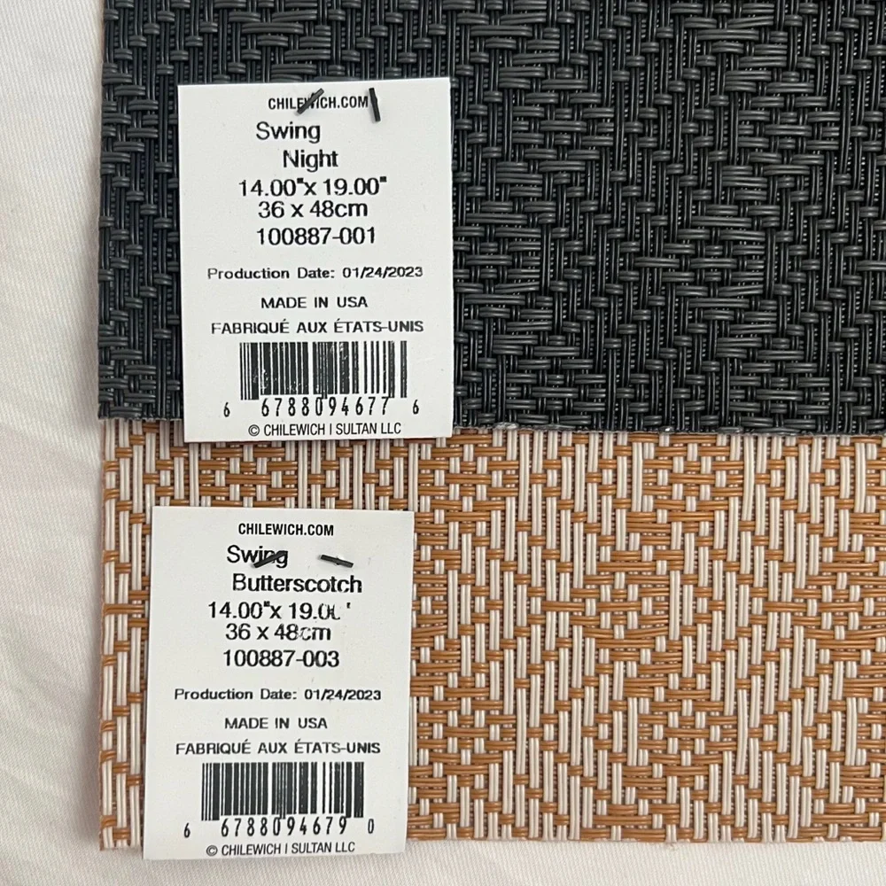 NWT‎ New Chilewich set of 2 Swing Night Butterscotch Table Placemats Black Beige